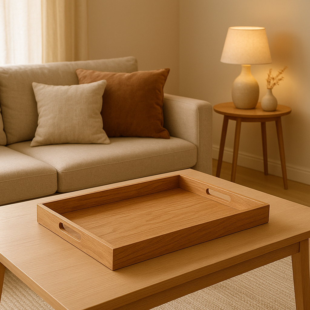 Plateau en bois sur mesure pour table basse, salle à manger ou bureau