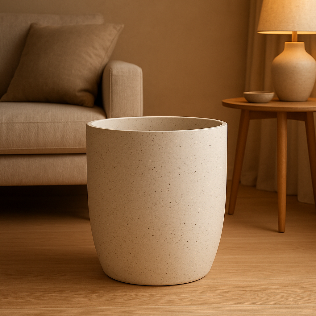 Cache pot grande taille en macramé pour plantes d'intérieur, décoration bohème et naturelle.