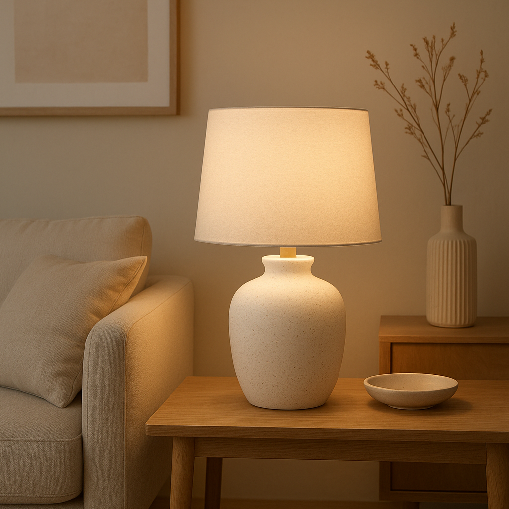 Lampe de chevet en céramique artisanale pour une ambiance chaleureuse et apaisante