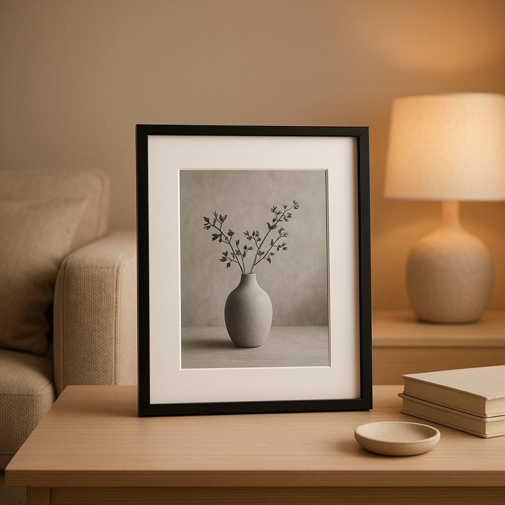 Cadre photo noir élégant pour afficher vos souvenirs en décoration d'intérieur