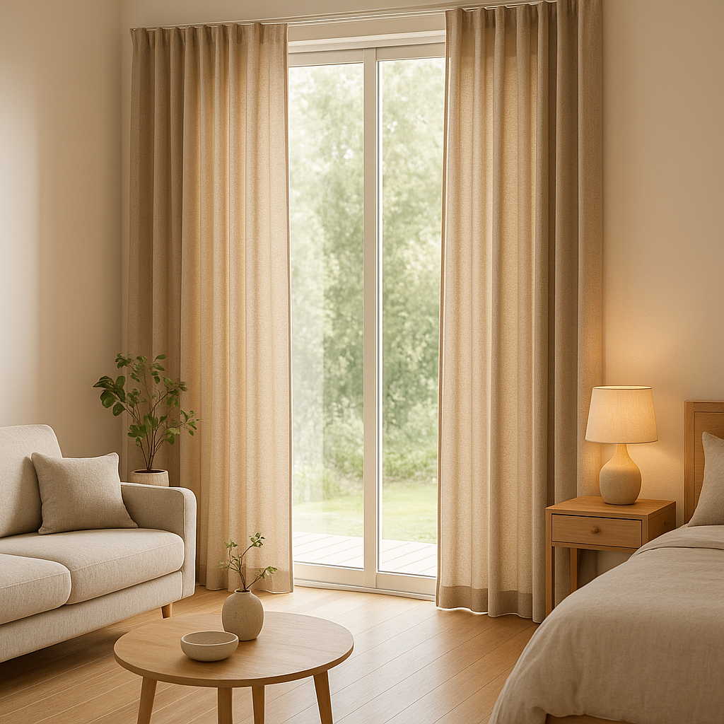 Rideau californien en tissu pour une décoration d'intérieur moderne et épurée