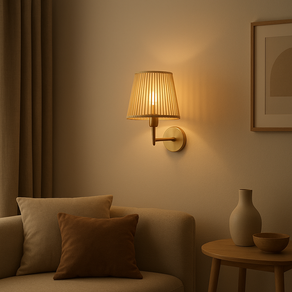 Applique murale en bambou naturel pour un éclairage d'ambiance chaleureux et zen