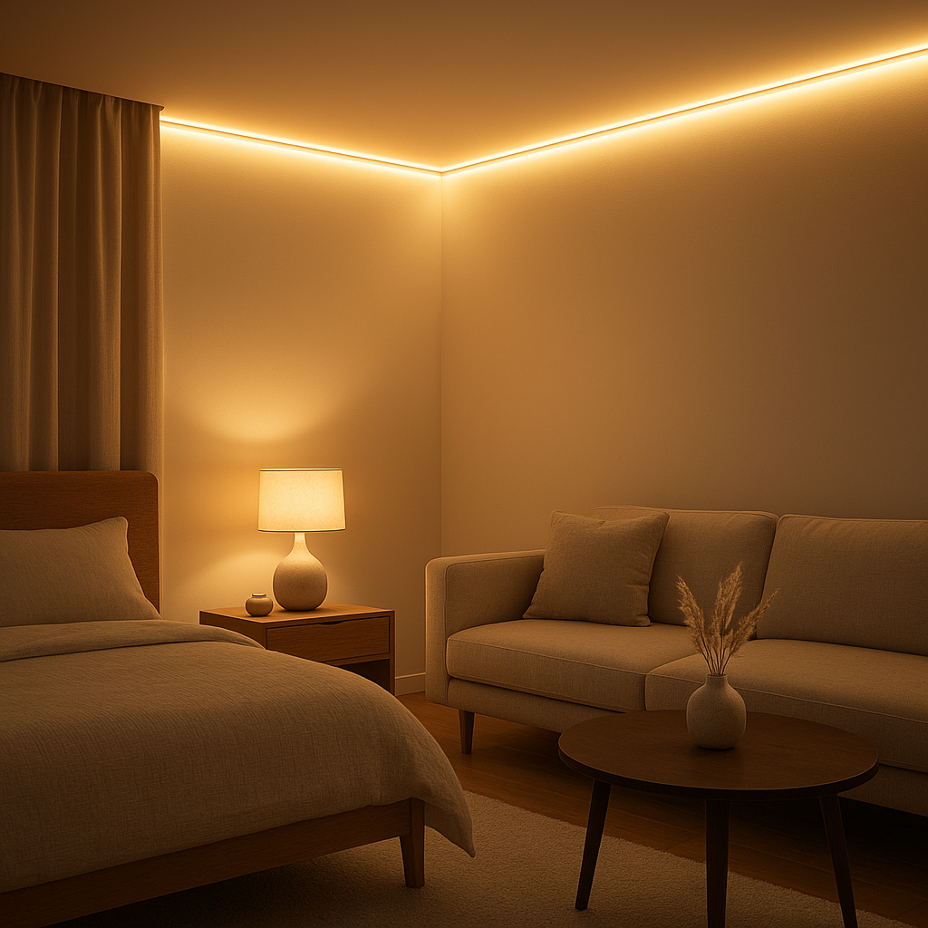 Ruban LED 12V pour un éclairage intérieur décoratif et personnalisable.