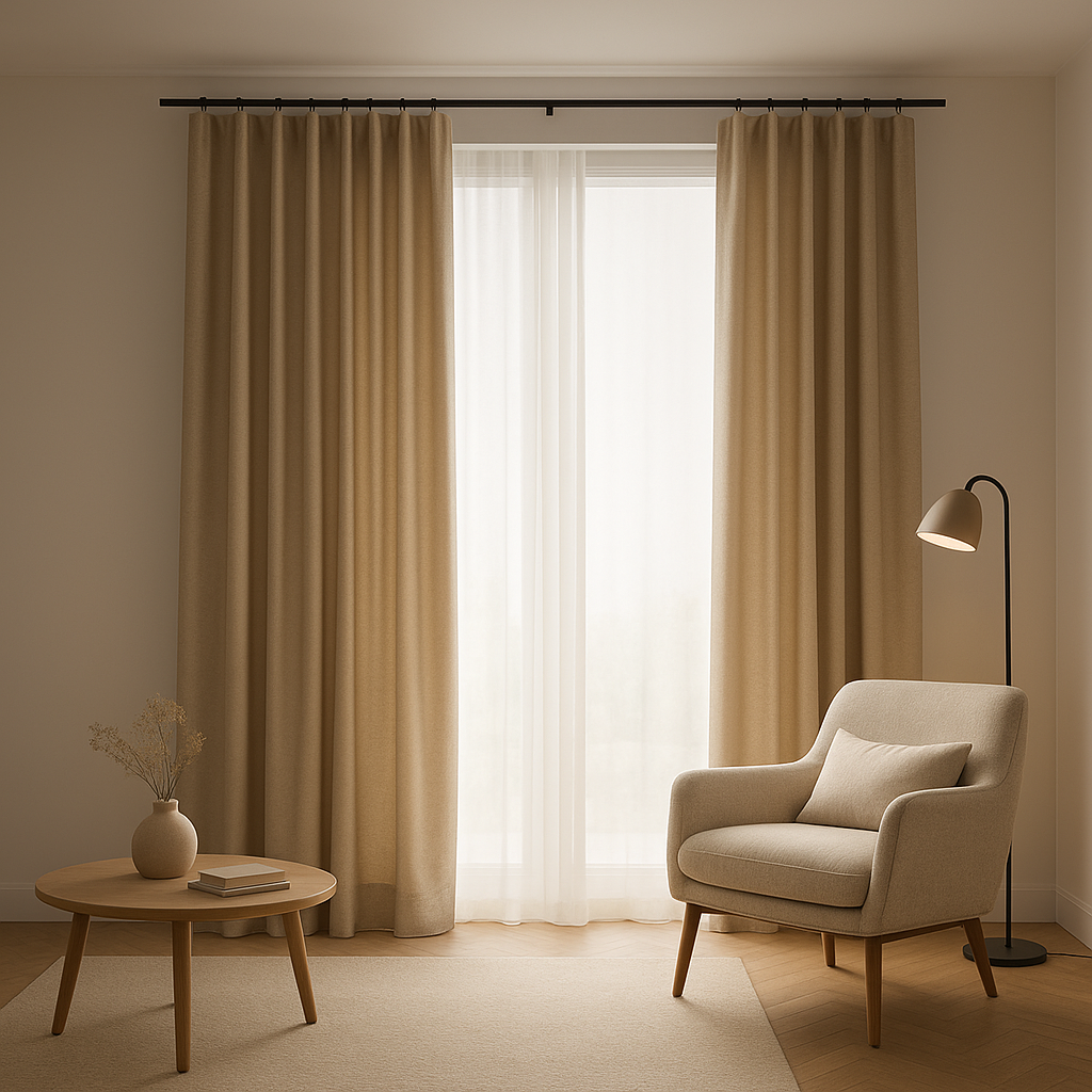 Rail rideau plafond pour suspension de voilages et stores, gain de place et design moderne.