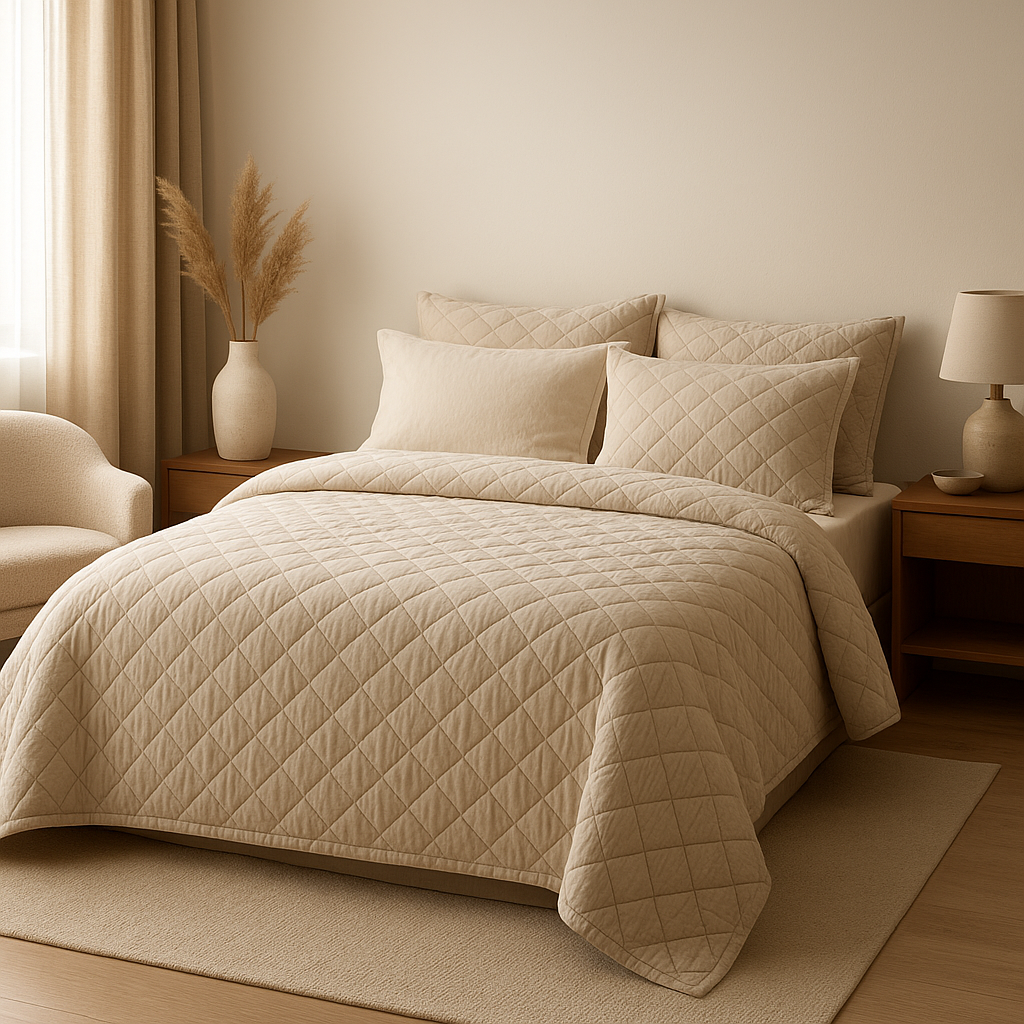 Dessus de lit matelassé élégant pour une chambre douillette et stylée