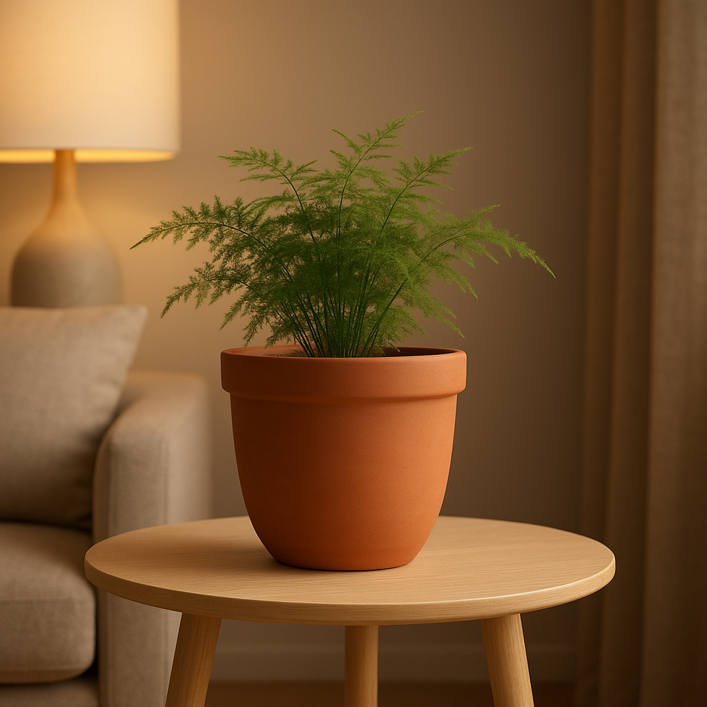 Cache-pot en terre cuite artisanale pour une déco naturelle et chaleureuse en intérieur.