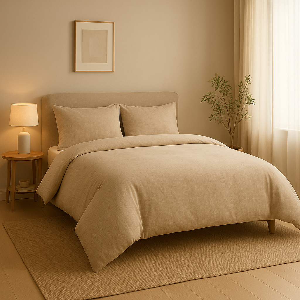 Housse de couette 180x200 en coton percale, design épuré pour une chambre harmonieuse