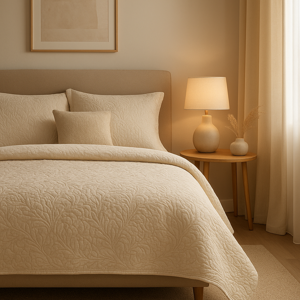 Beaux dessus de lit en tissu de qualité pour embellir et protéger votre literie