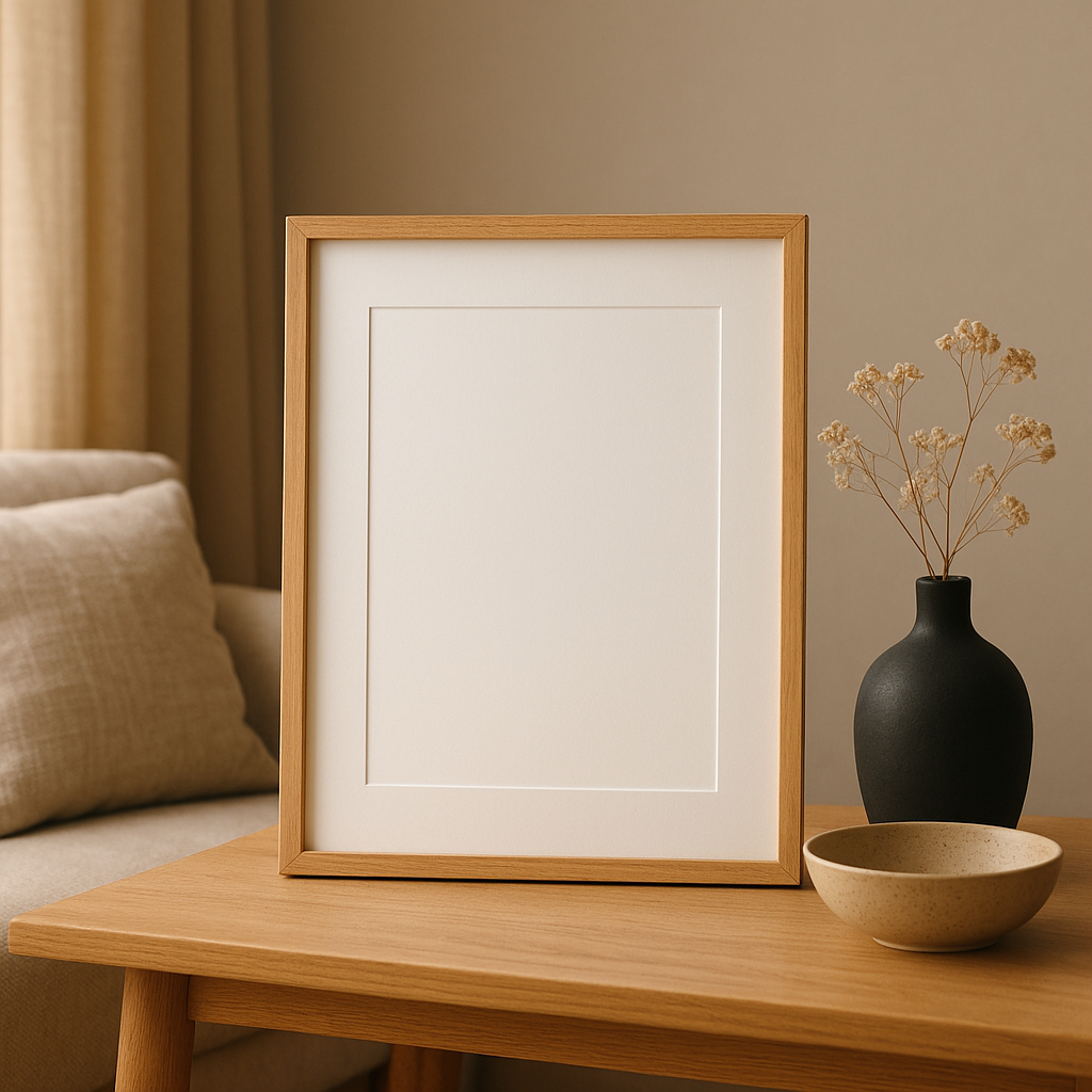 Cadre pour A4 en bois naturel, idéal pour sublimer vos diplômes et photos au format standard.