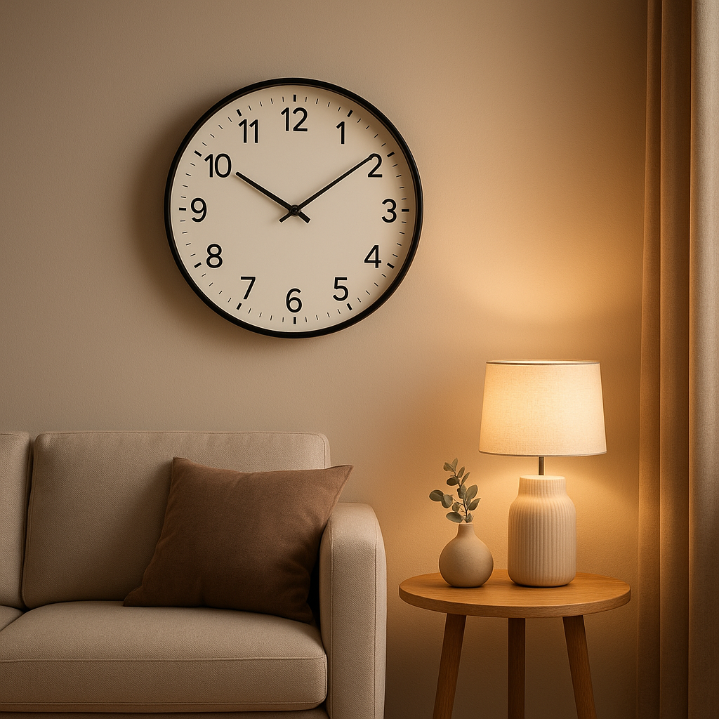 Grande horloge murale design pour décorer votre intérieur avec élégance et modernité.