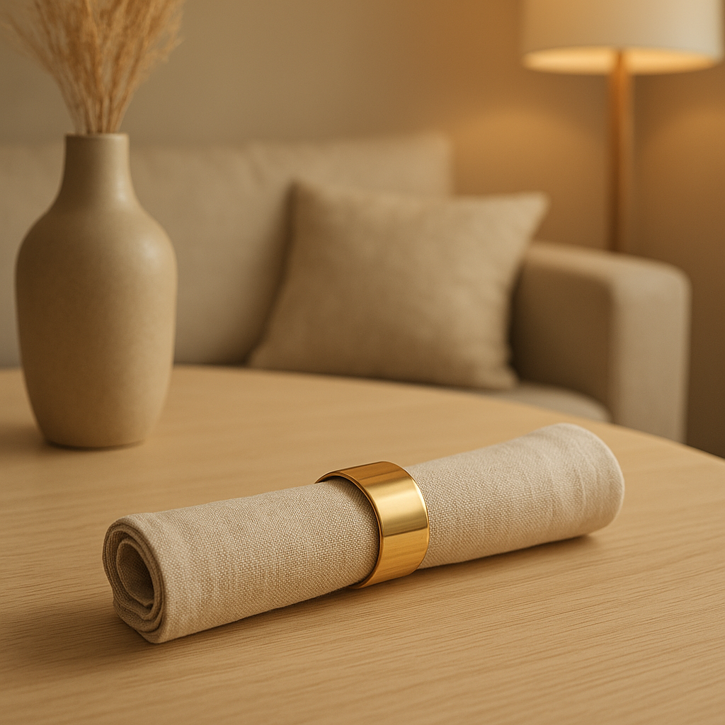 Rond de serviette personnalisable en bois pour décorer votre table avec élégance.