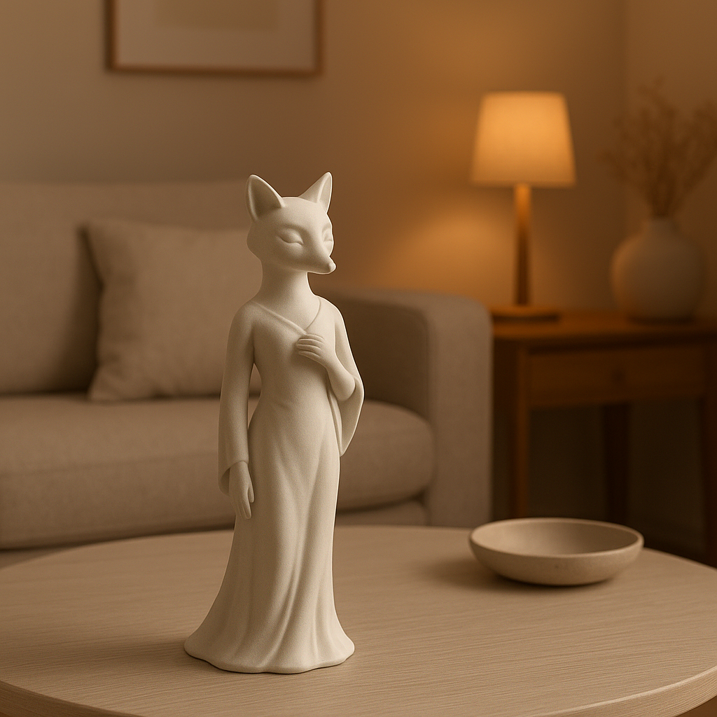 Statue féminine Animal Crossing, une élégante sculpture de jeu vidéo pour décor intérieur