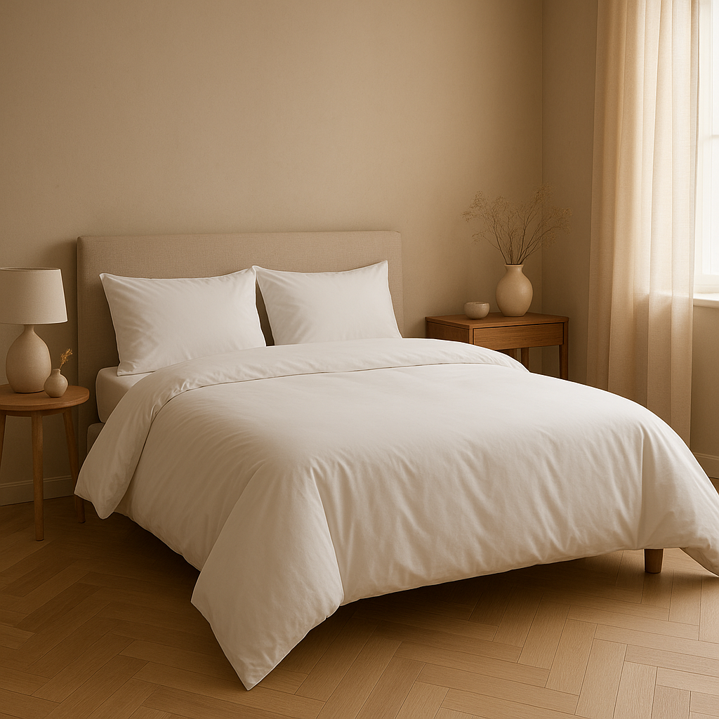 Housse de couette percale en coton pour une literie élégante et raffinée