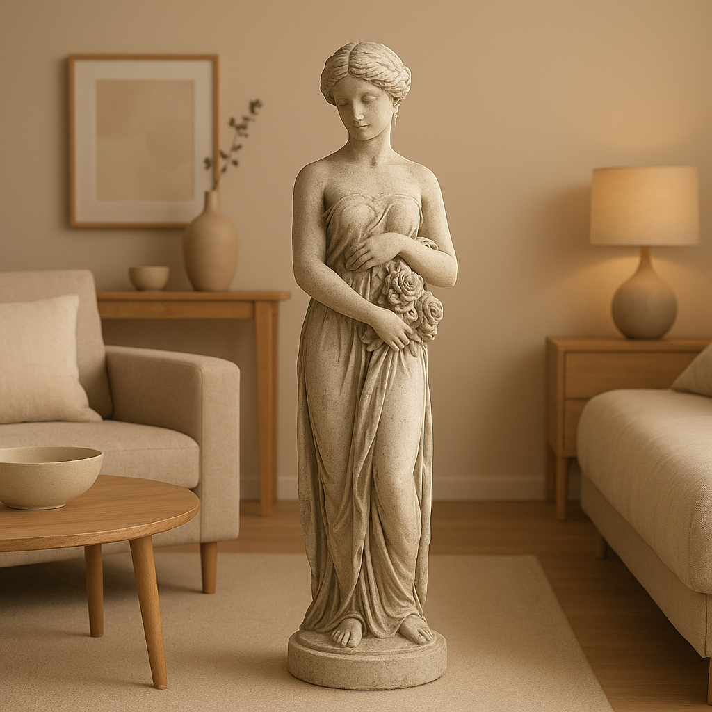 Statue déco jardin en pierre pour embellir votre espace extérieur avec élégance