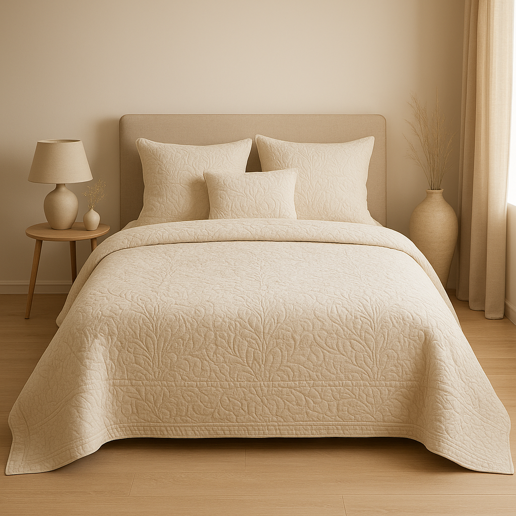 Boutis provençal traditionnel, housse de couette en tissu matelassé artisanal