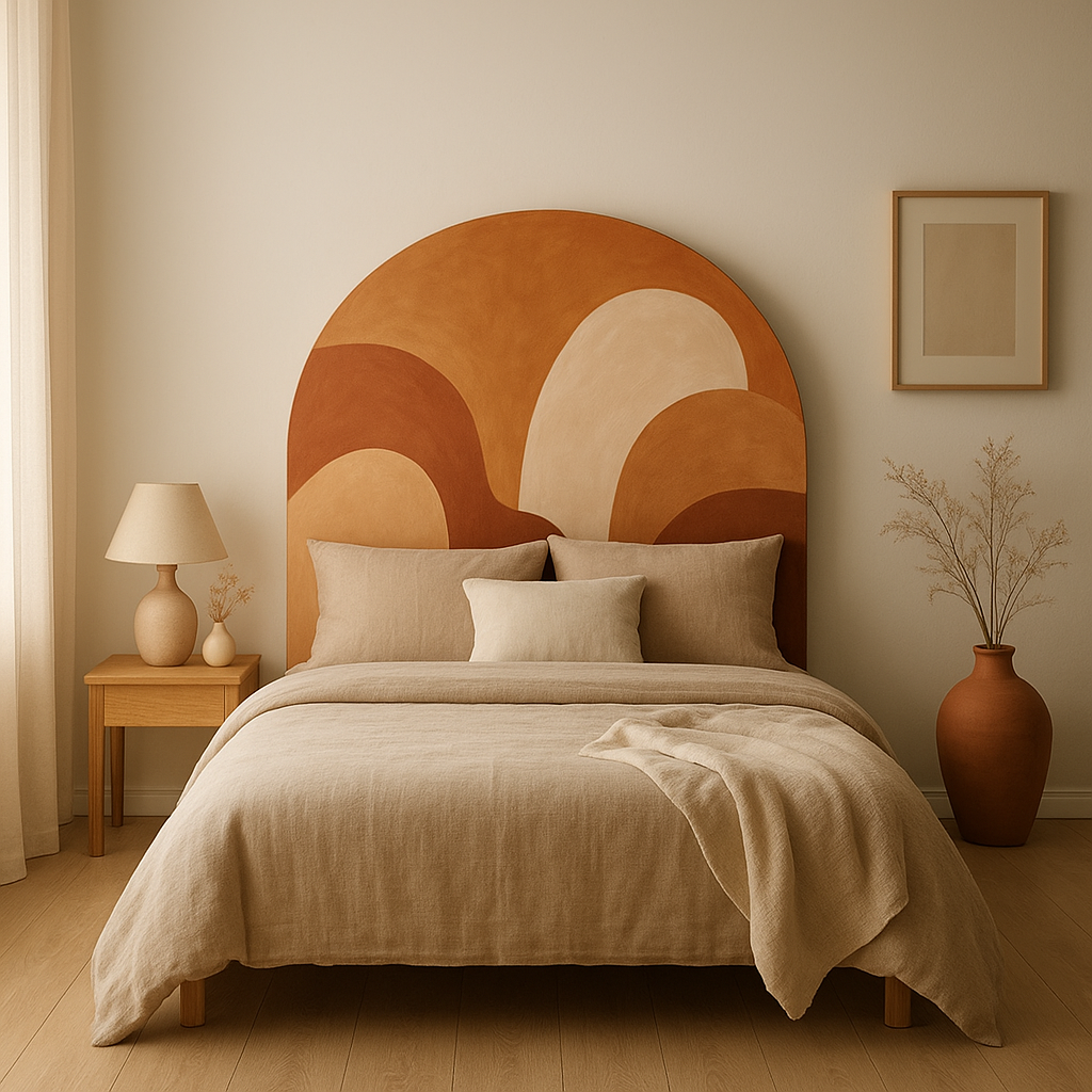 Tête de lit peinte sur mesure pour personnaliser votre chambre à coucher avec élégance.