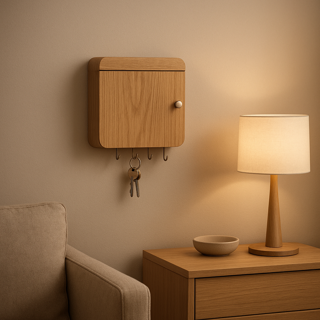 Boîte à clés murale design en bois pour ranger et organiser vos clés avec élégance