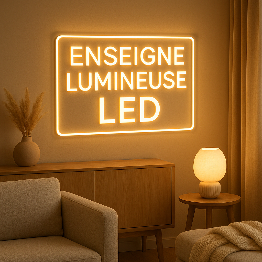 Enseigne lumineuse LED personnalisée pour décorer et éclairer votre intérieur avec style