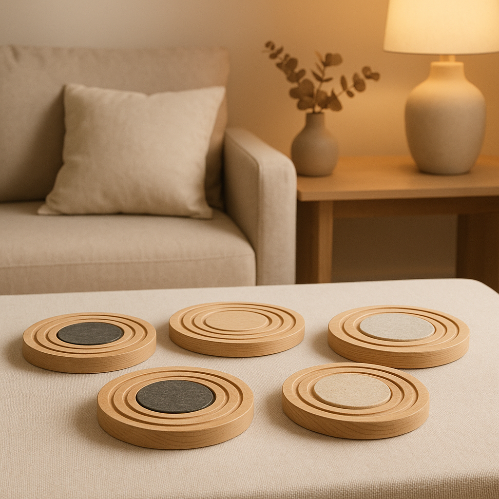 Dessous de plat design en bois naturel pour protéger et décorer votre table