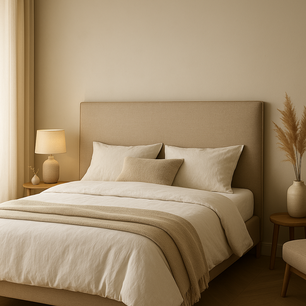 Tête de lit en tissu 160 cm, design capitonné pour une déco chambre élégante et cosy.