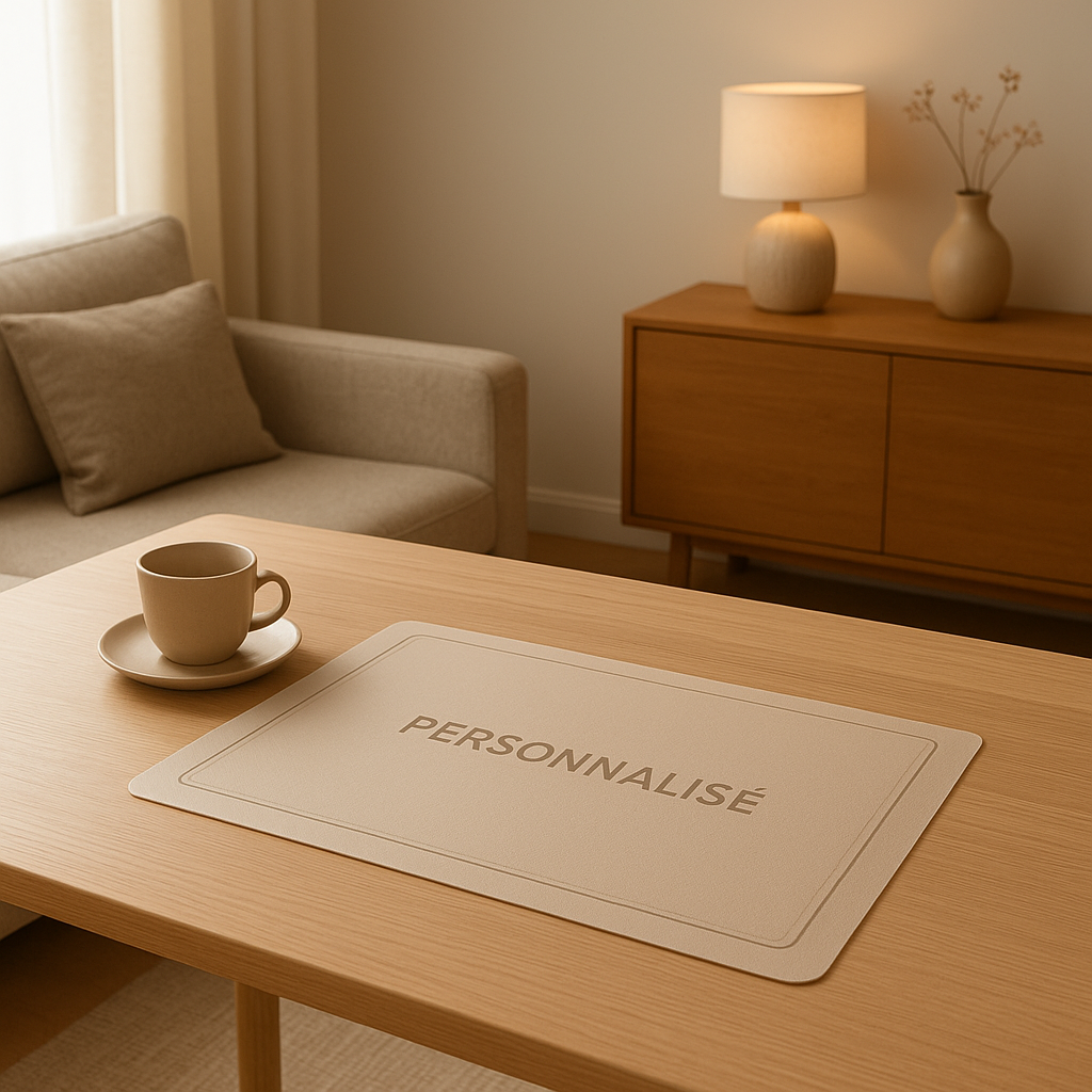 Set de table personnalisé en plastique transparent pour protéger votre table avec élégance