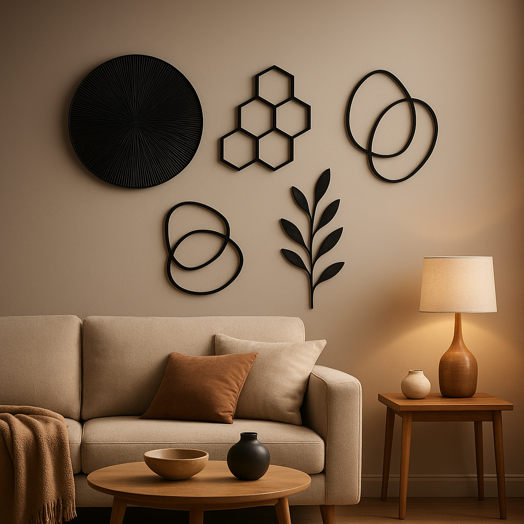 Décoration murale noire moderne pour un intérieur élégant et contemporain