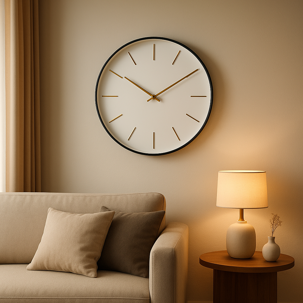Horloge murale design luxe en métal, une pièce d'exception pour décorer votre intérieur avec élégance.