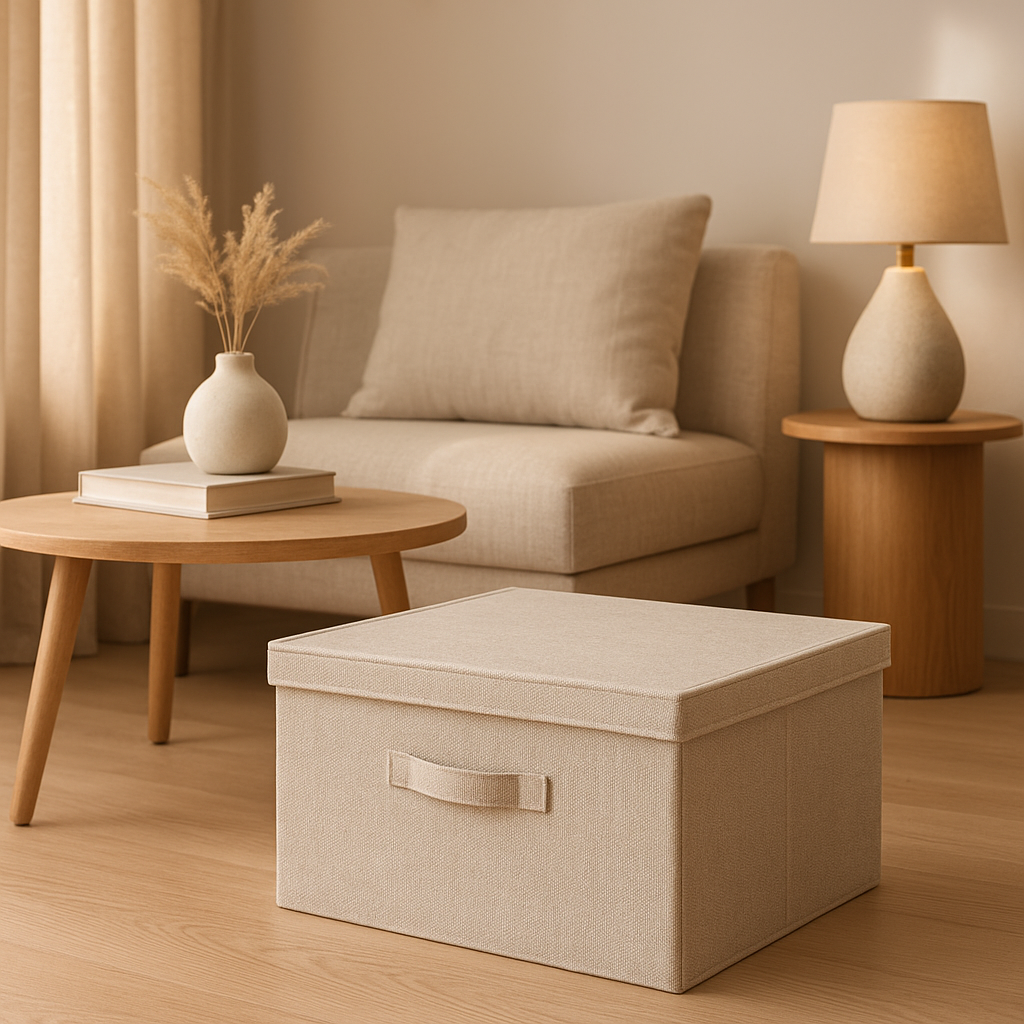 Boîte de rangement en tissu pour optimiser l'organisation intérieure avec style