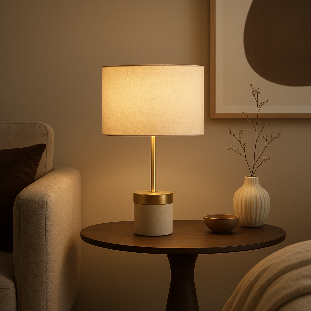 Lampe de chevet design pour adolescent, idéale pour éclairer et décorer une chambre moderne.