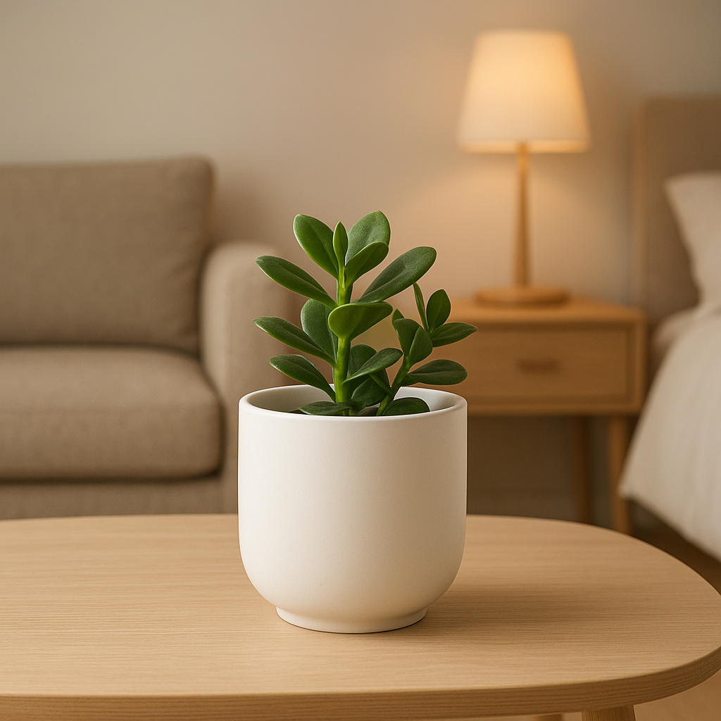 Cache-pot blanc design pour plantes d'intérieur, idéal pour déco moderne et épurée.
