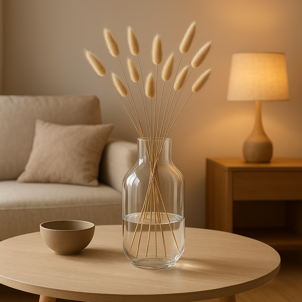Vase en verre transparent design pour une décoration intérieure épurée et lumineuse