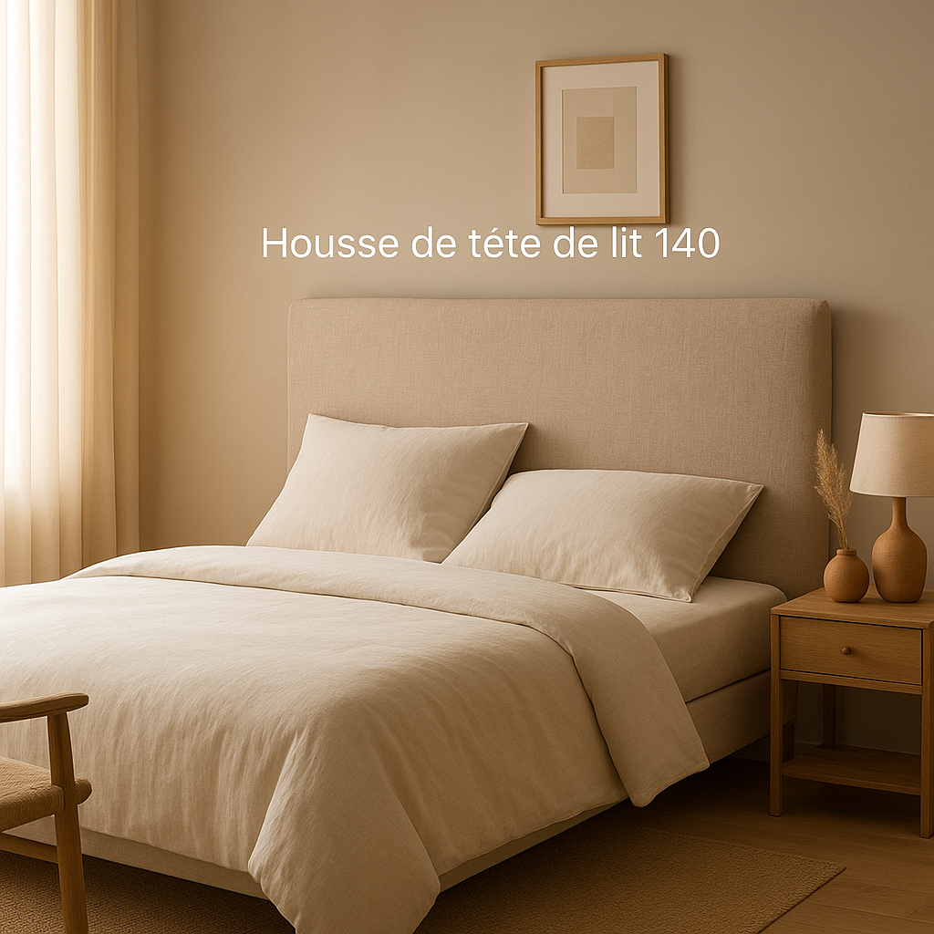 Housse de tête de lit 140 cm en tissu pour un renouvellement déco facile et élégant.