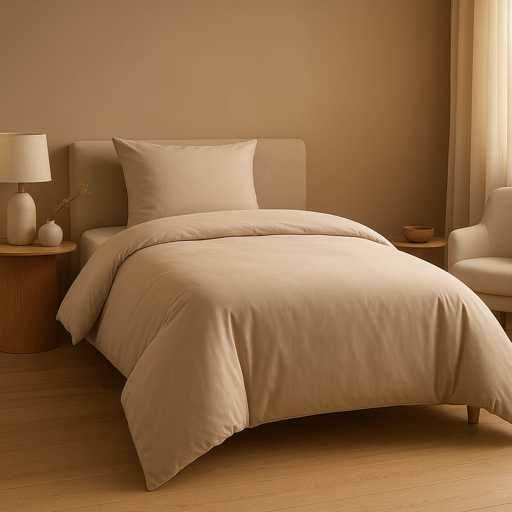 Housse de couette 100x140 en lin ou coton, pour une chambre d'enfant ou un lit d'appoint.