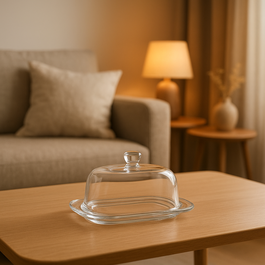 Beurrier en verre design pour conserver et servir votre beurre à table