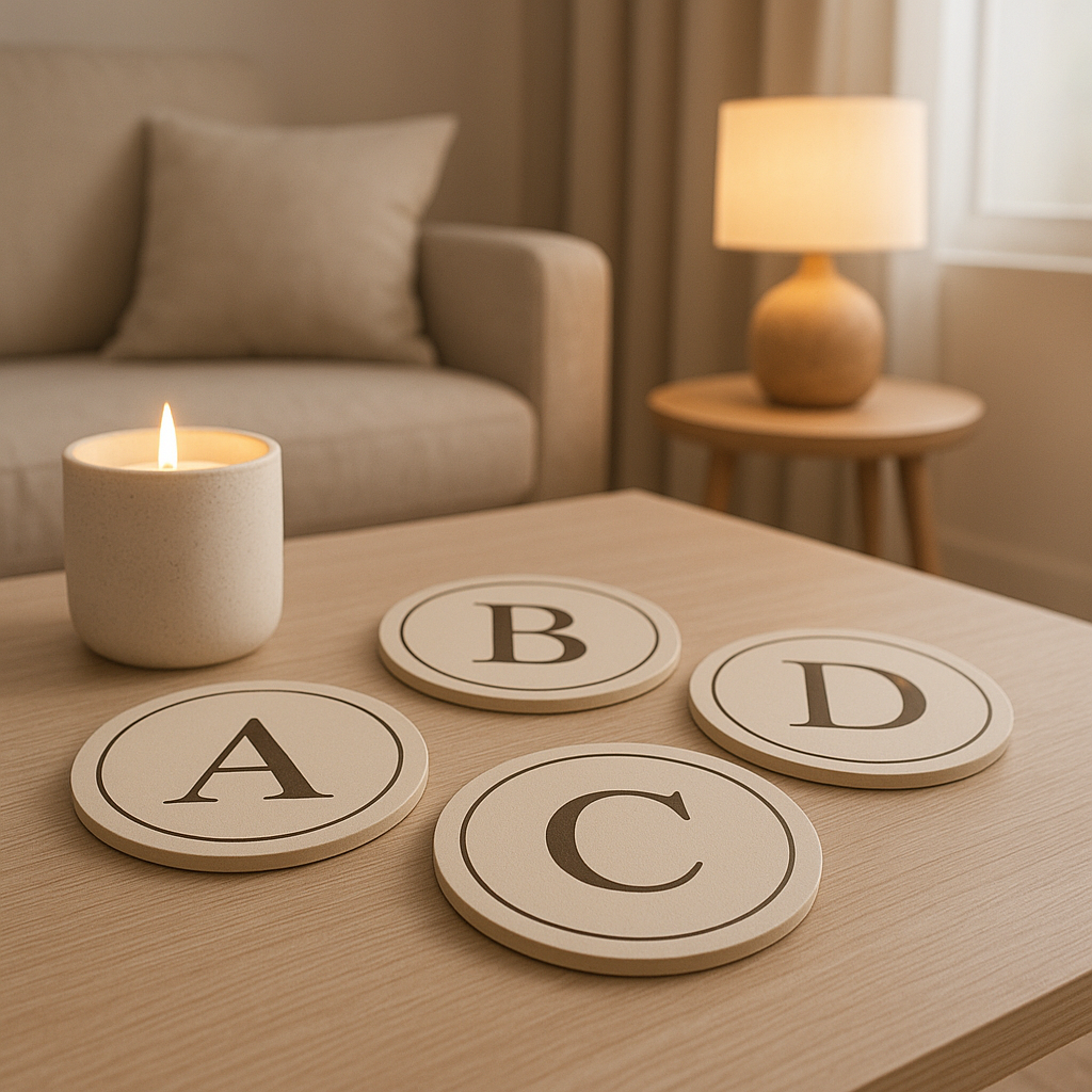 Sous-verre personnalisé avec photo ou texte pour décorer et protéger votre table
