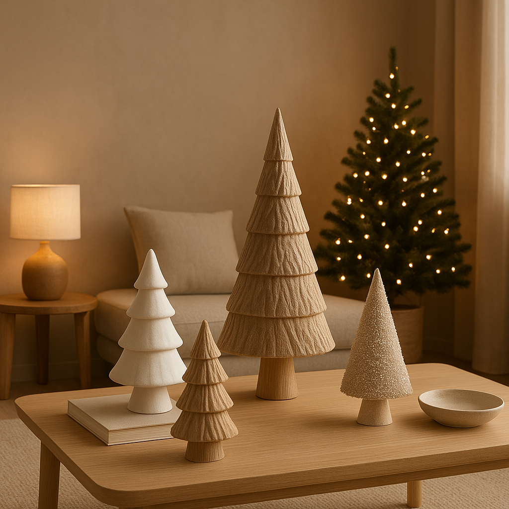 Décoration de sapins de Noël élégante et moderne pour un intérieur festif
