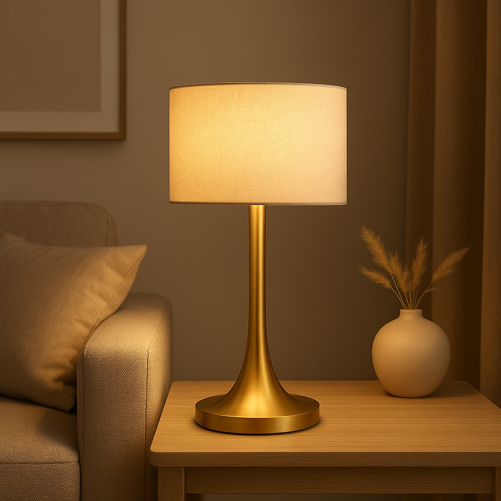 Lampe de chevet dorée design moderne pour une ambiance chaleureuse dans votre chambre