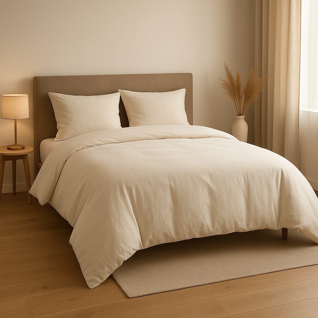 Housse de couette 200x220 cm en lin, pour un lit doux et naturel