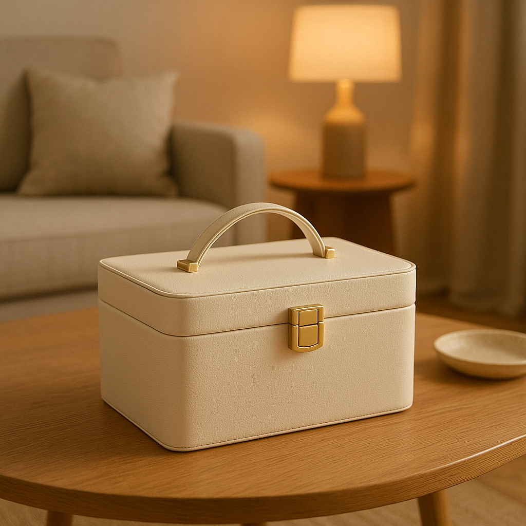 Boîte à bijoux originale en bois avec plusieurs compartiments pour ranger vos précieux accessoires