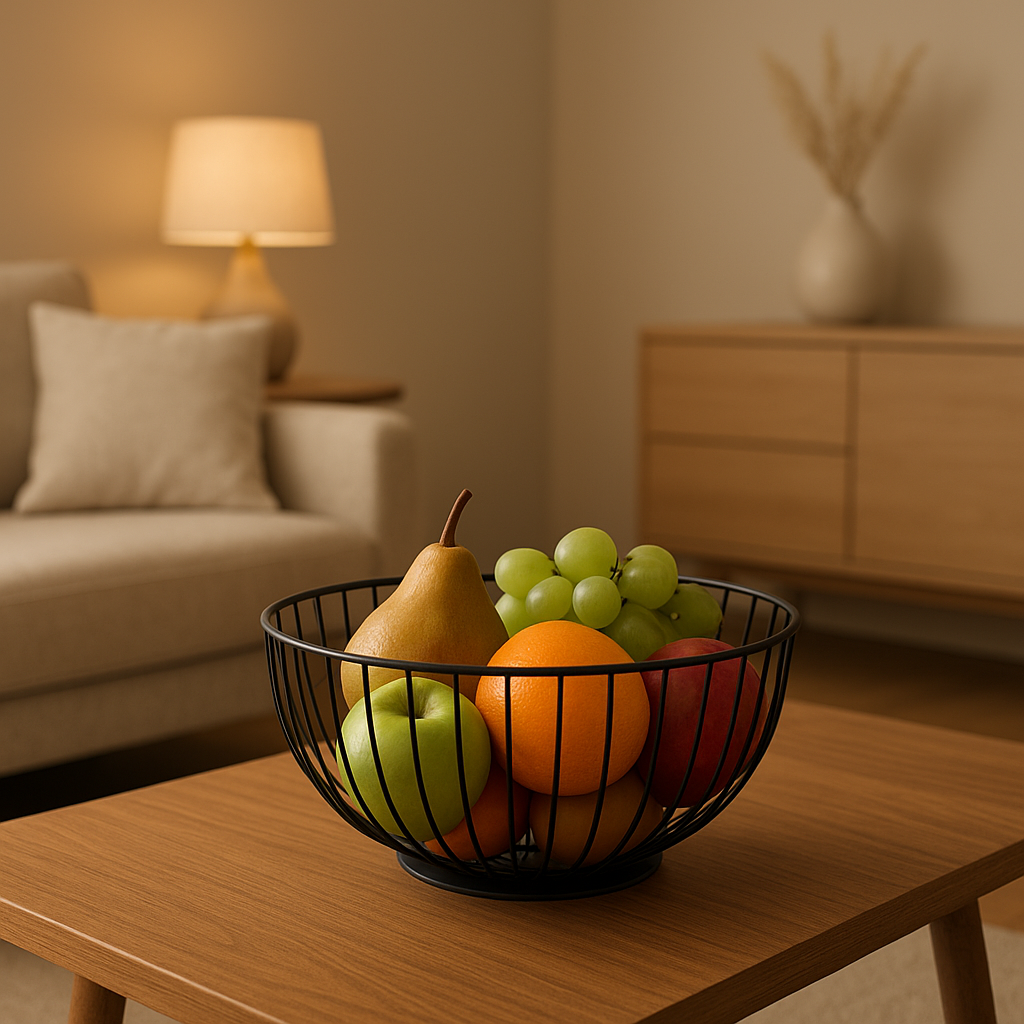 Corbeille à fruits en osier naturel pour une déco de cuisine élégante et pratique
