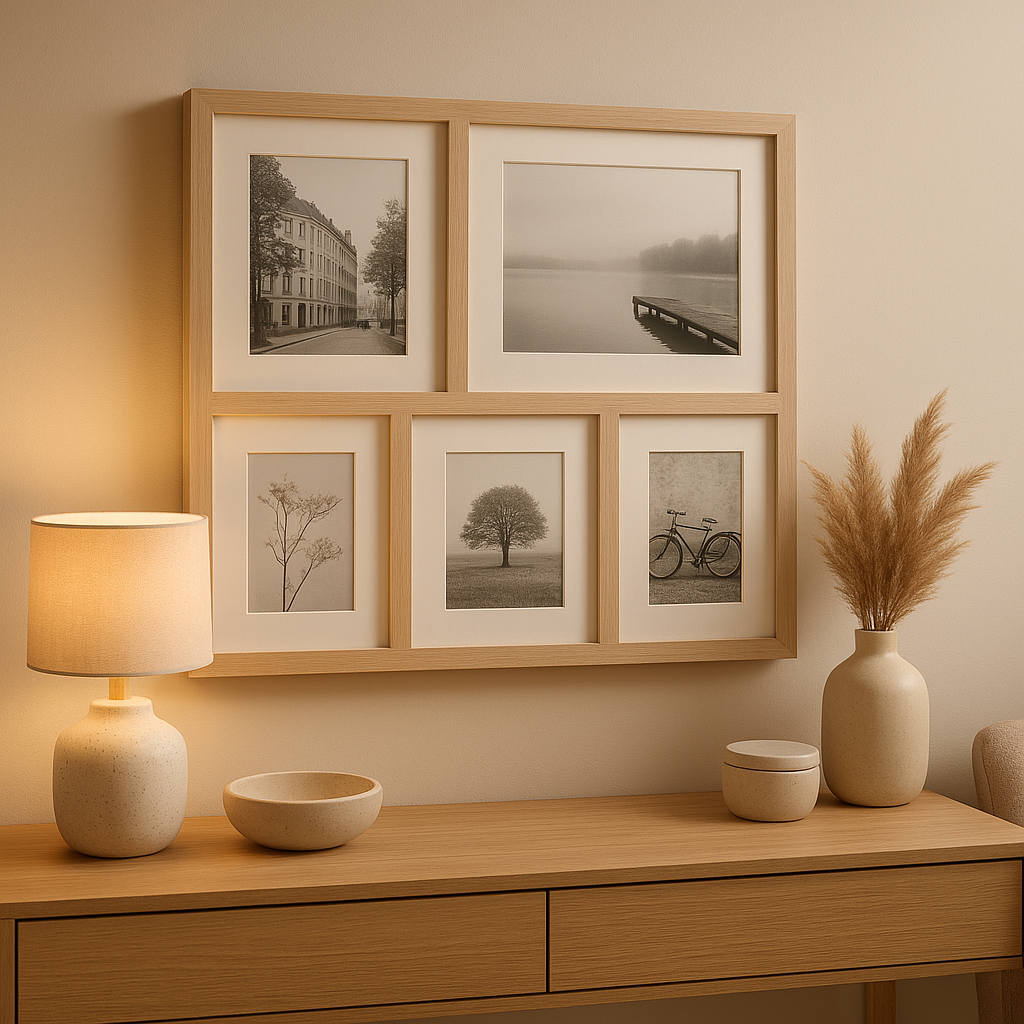 Cadre multi photo mural design pour afficher vos souvenirs en une composition élégante.