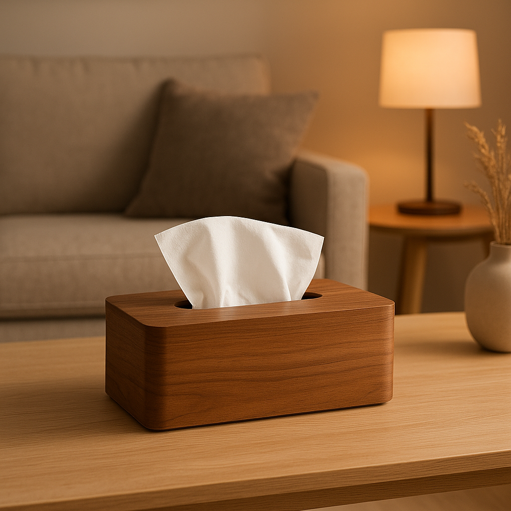 Boîte à mouchoirs en bois design pour rangement élégant dans votre intérieur