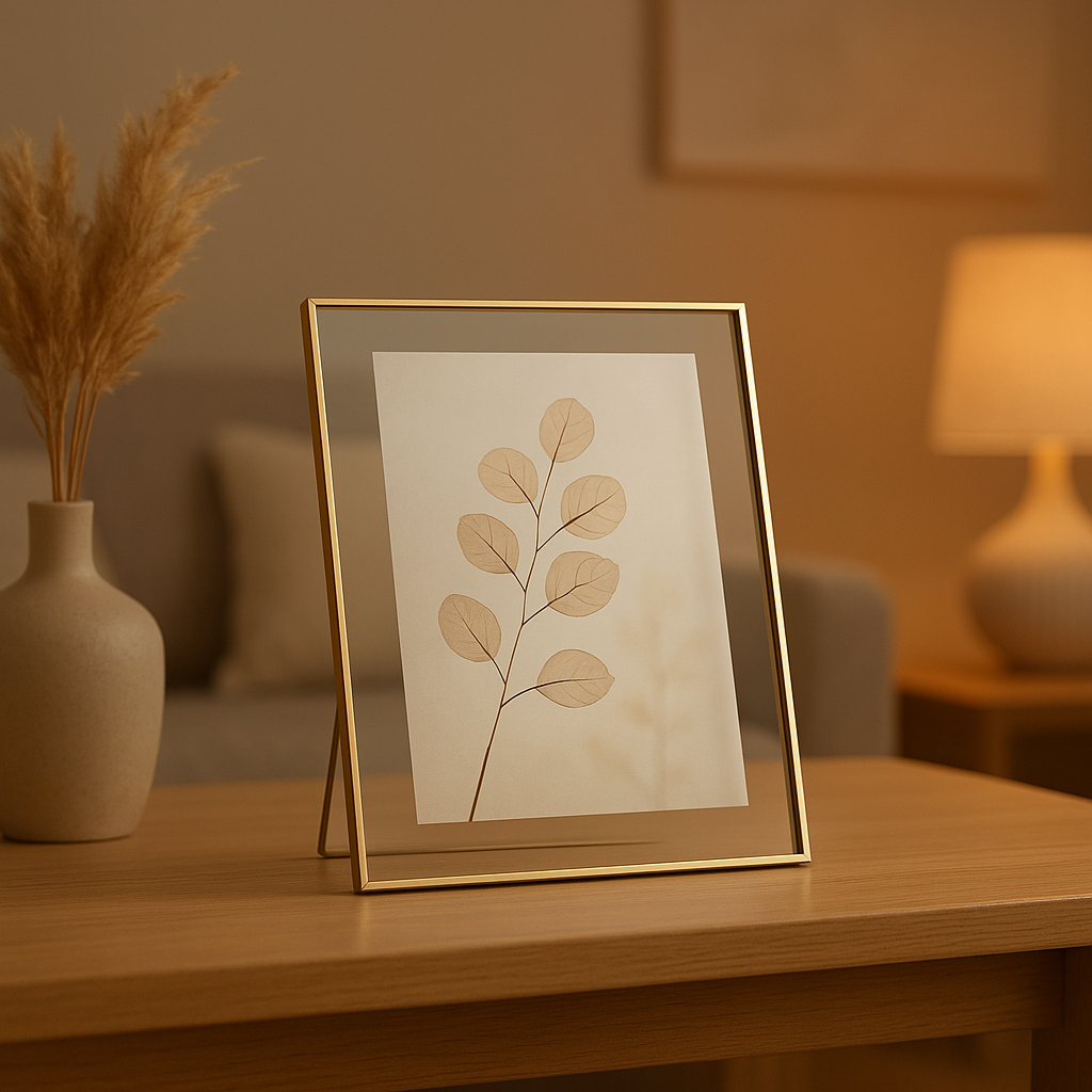 Cadre photo en verre design pour afficher vos souvenirs avec élégance et modernité.