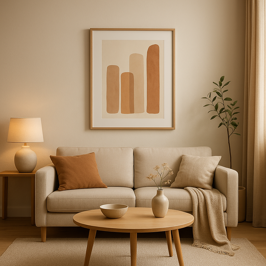 Décoration murale cuisine moderne avec horloge et étagères en bois pour un intérieur élégant