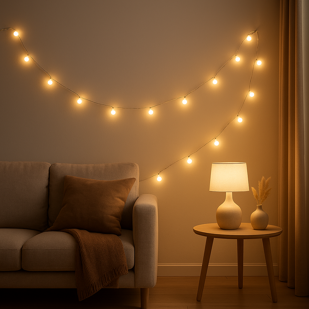 Guirlande LED lumineuse pour décorer et illuminer votre intérieur avec une douce ambiance