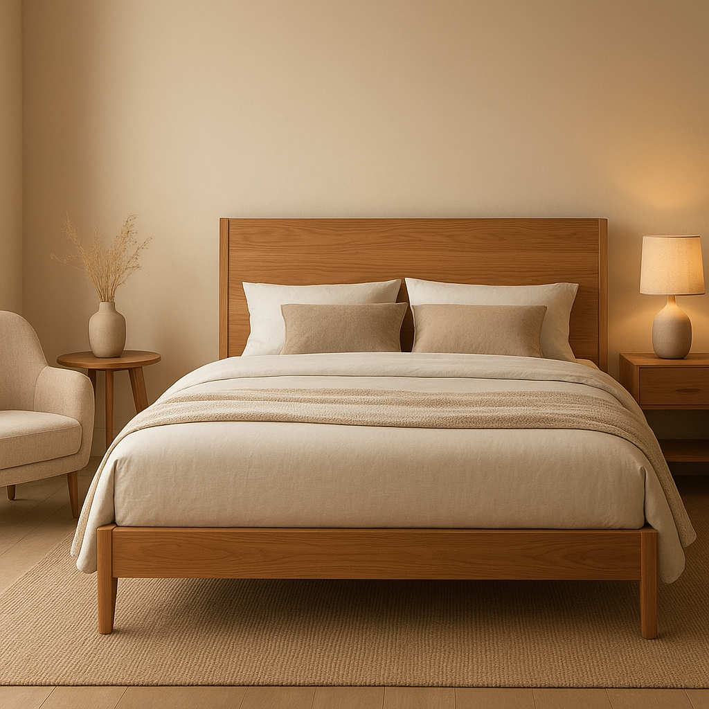Tête de lit 160 en bois massif, design contemporain pour chambre à coucher
