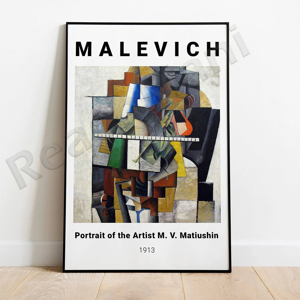 Portrait cubiste de l'artiste M. V. Matiushin, réalisé en 1913.