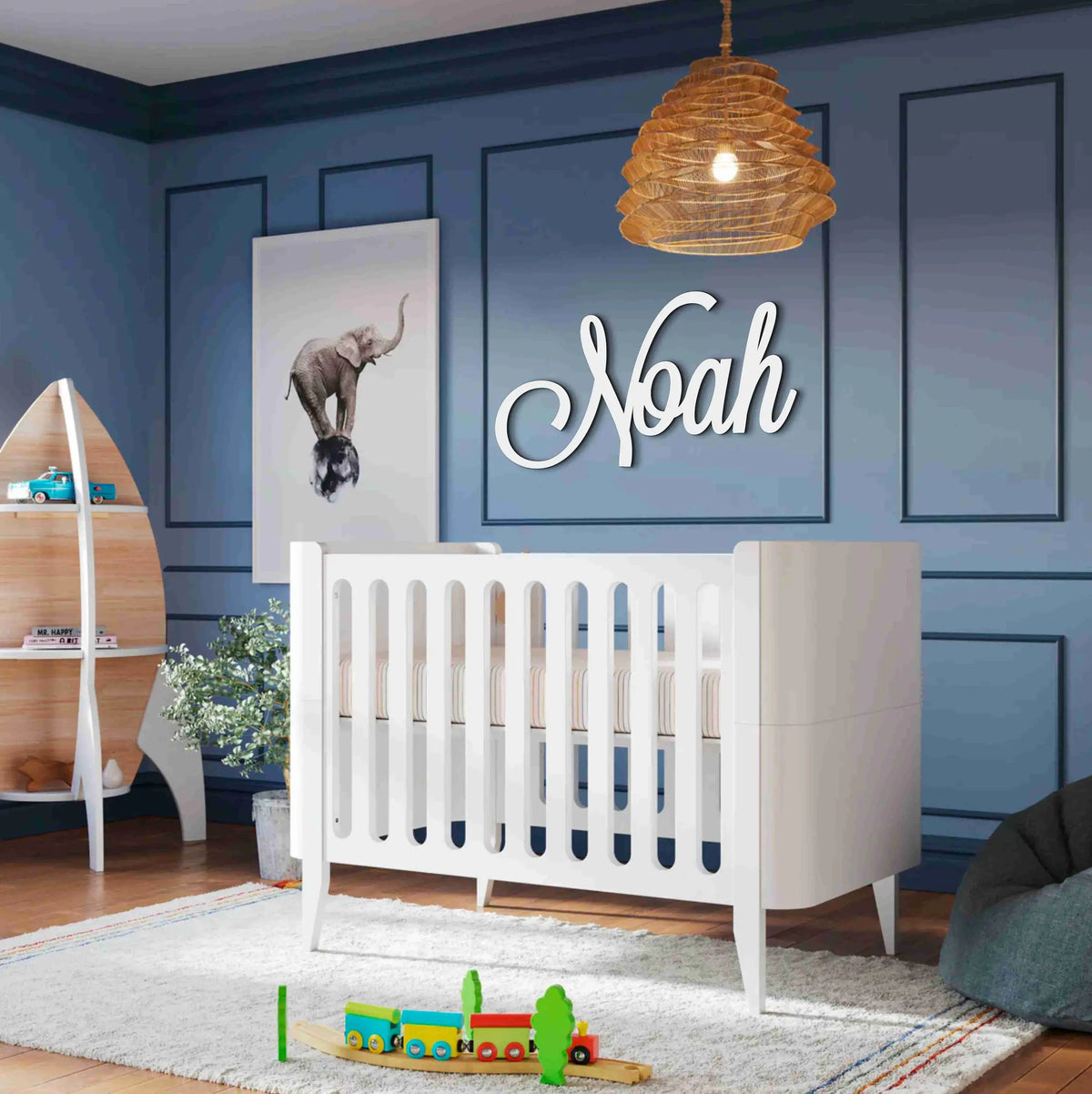 Panneau accroché au mur d'une chambre d'enfant moderne