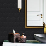Stickers carrelage mural noir design moderne