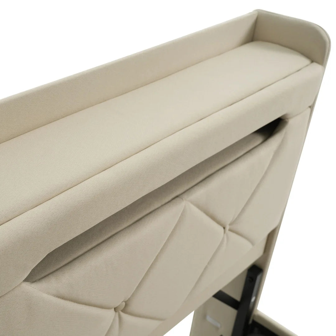 Vue de côté du lit montrant le design classique et le rangement
